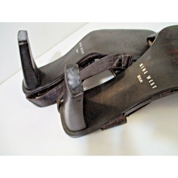 *Nine West Brown Croc Patent Leather Slingback Pumps - 8.5M - Picture 8 of 9